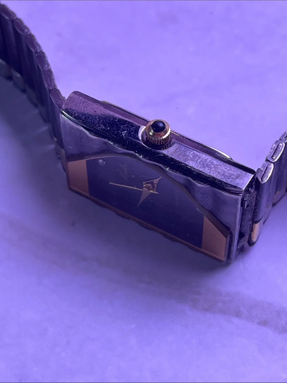Vintage Moulin Diamond Accent Quartz Black & Gold Stainless Japan Movement 20mm